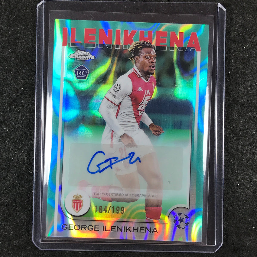 2024-25 Topps Chrome UEFA Club Comp ILENIKHENA Rookie Auto Aqua Lava 184/199