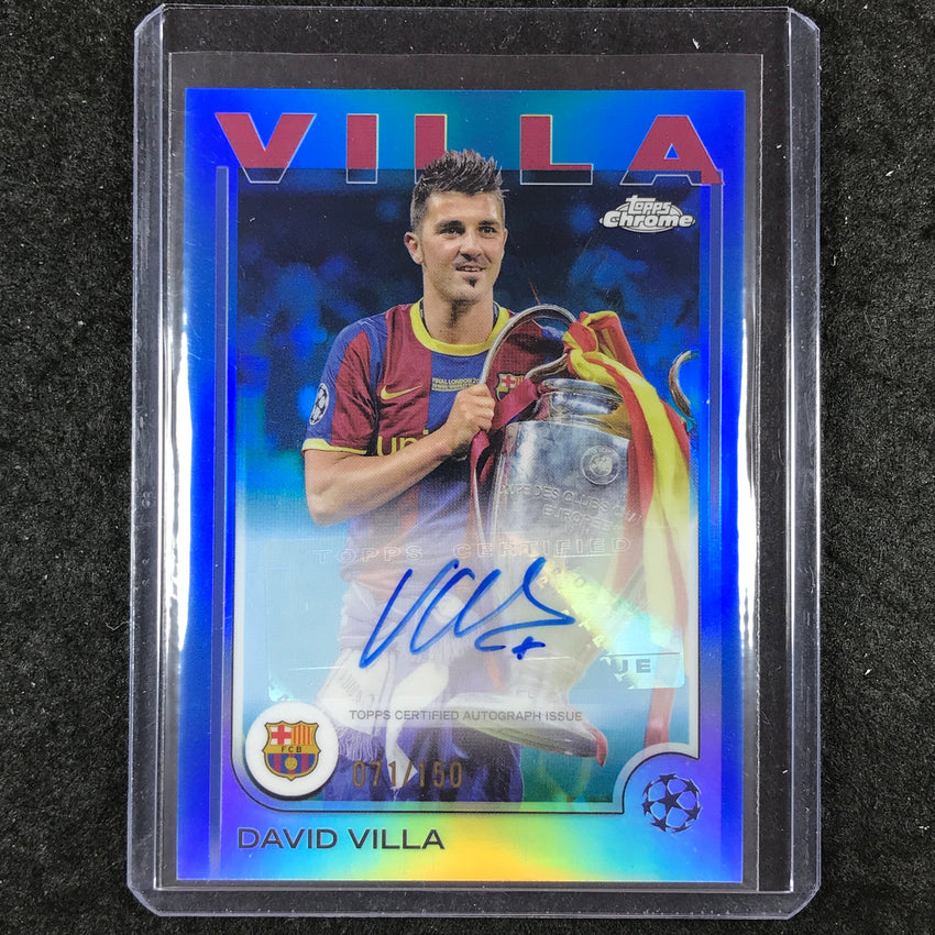 2024-25 Topps Chrome UEFA Club Comp DAVID VILLA Chrome Auto Blue 71/150