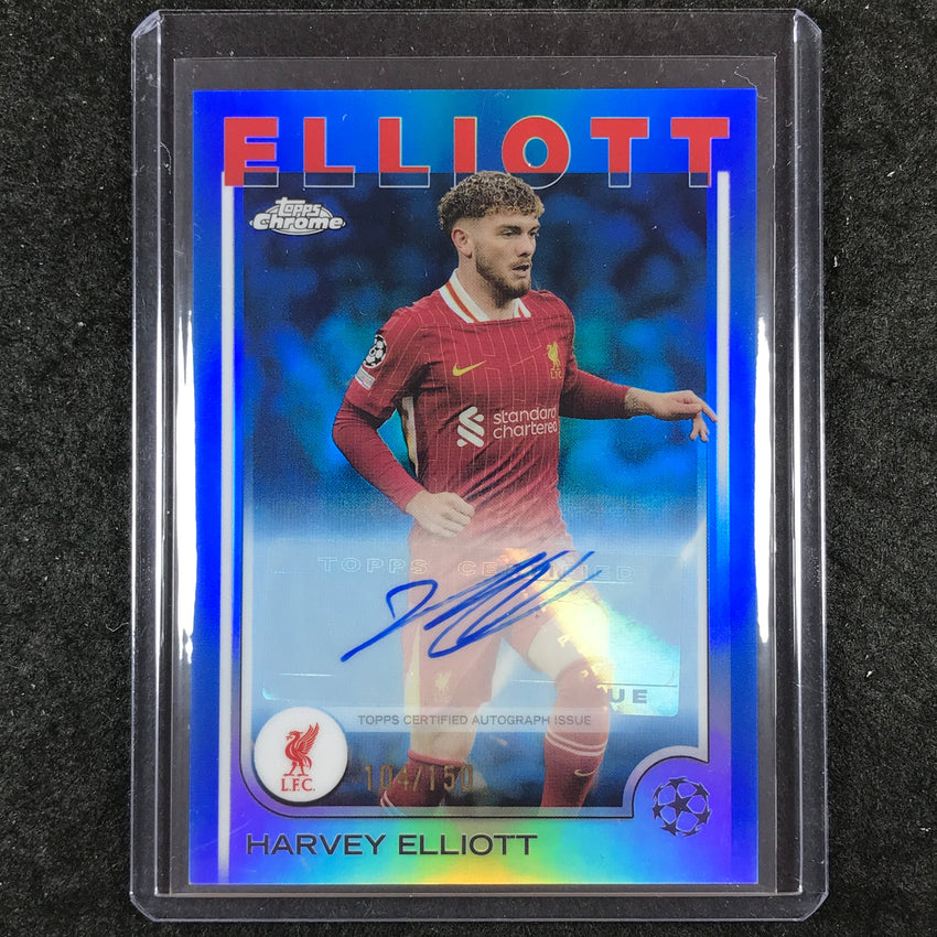 2024-25 Topps Chrome UEFA Club Comp HARVEY ELLIOTT Chrome Auto Blue 104/150