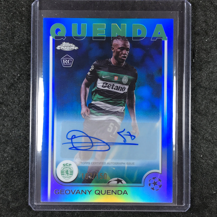 2024-25 Topps Chrome UEFA Club Comp GEOVANY QUENDA Chrome Auto Blue 107/150