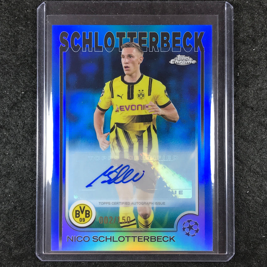 2024-25 Topps Chrome UEFA Club Comp NICO SCHLOTTERBECK Chrome Auto Blue 2/150