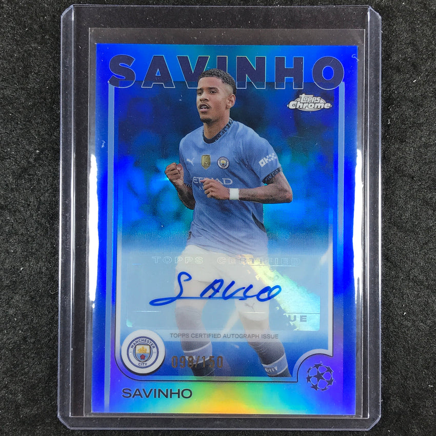 2024-25 Topps Chrome UEFA Club Comp SAVINHO Chrome Auto Blue 98/150