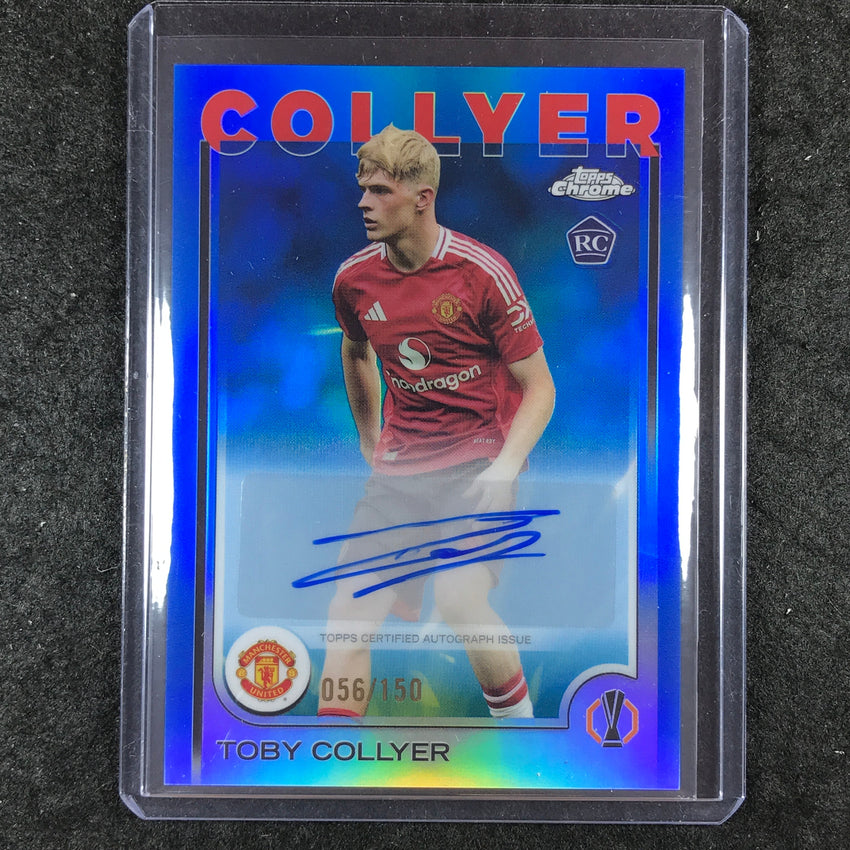 2024-25 Topps Chrome UEFA Club Comp TOBY COLLYER Chrome Rookie Auto Blue 56/150