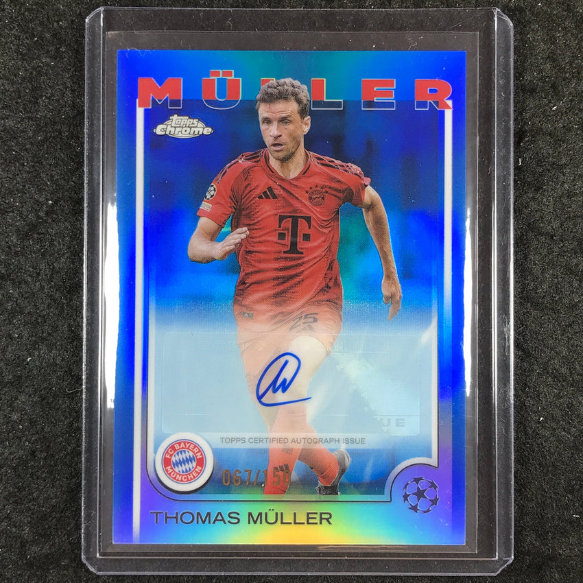 2024-25 Topps Chrome UEFA Club Comp THOMAS MULLER Chrome Auto Blue 67/150