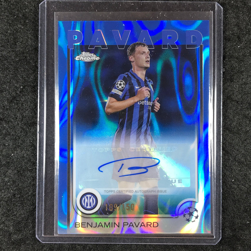 2024-25 Topps Chrome UEFA Club Comp BENJAMIN PAVARD Auto Blue Lava 109/150