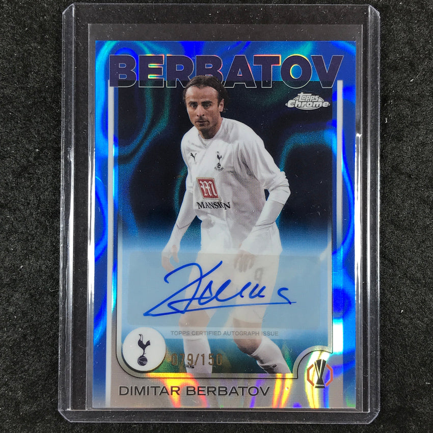 2024-25 Topps Chrome UEFA Club Comp DIMITAR BERBATOV Auto Blue Lava 79/150