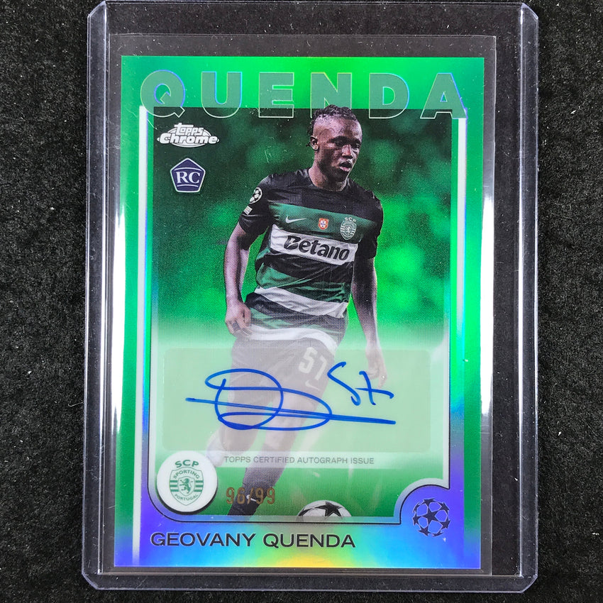 2024-25 Topps Chrome UEFA Club Comp GEOVANY QUENDA Rookie Auto Green 96/99
