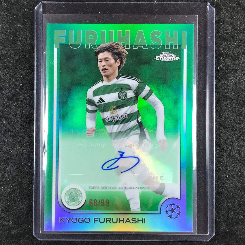 2024-25 Topps Chrome UEFA Club Comp KYOGO FURUHASHI Chrome Auto Green 68/99