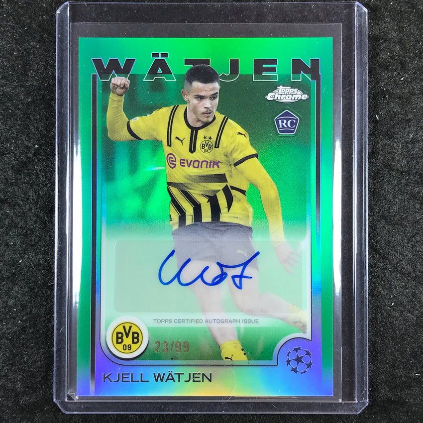 2024-25 Topps Chrome UEFA Club Comp KJELL WATJEN Chrome Rookie Auto Green 23/99