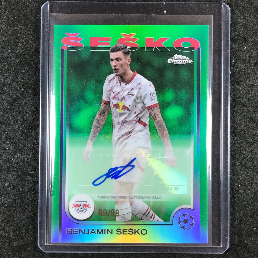 2024-25 Topps Chrome UEFA Club Comp BENJAMIN SESKO Chrome Auto Green 60/99