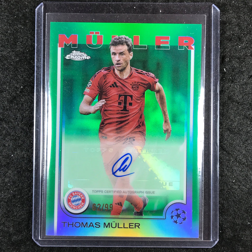 2024-25 Topps Chrome UEFA Club Comp THOMAS MULLER Chrome Auto Green 62/99