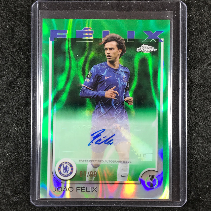 2024-25 Topps Chrome UEFA Club Comp JOAO FELIX Chrome Auto Green Lava 81/99