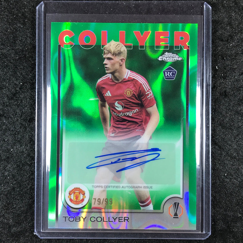 2024-25 Topps Chrome UEFA Club Comp TOBY COLLYER Chrome Auto Green Lava 79/99
