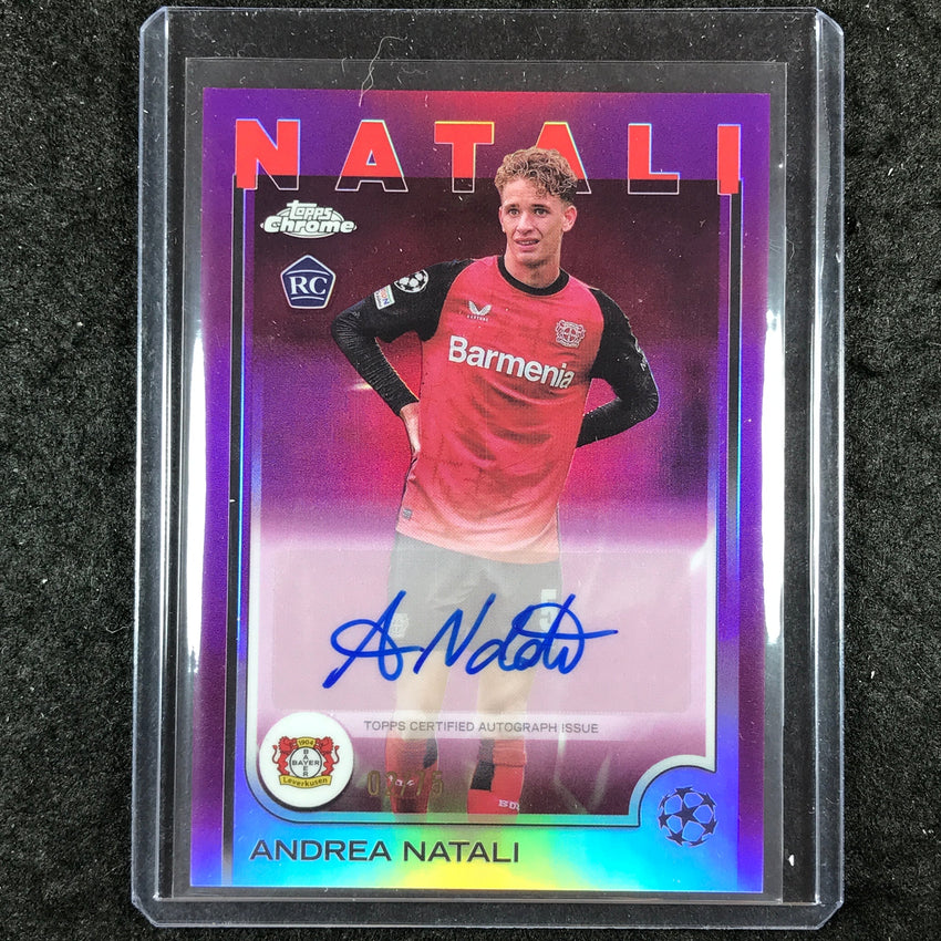 2024-25 Topps Chrome UEFA Club Comp ANDREA NATALI Rookie Auto Magenta 2/75