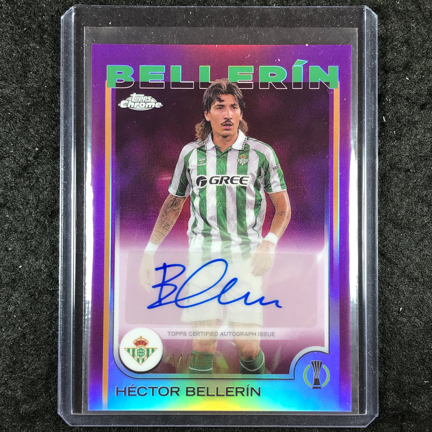 2024-25 Topps Chrome UEFA Club Comp HECTOR BELLERIN Chrome Auto Magenta 44/75