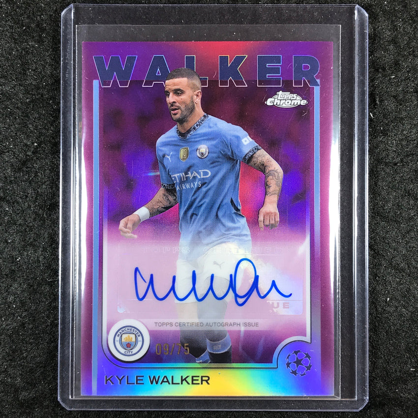 2024-25 Topps Chrome UEFA Club Comp KYLE WALKER Chrome Auto Magenta 9/75