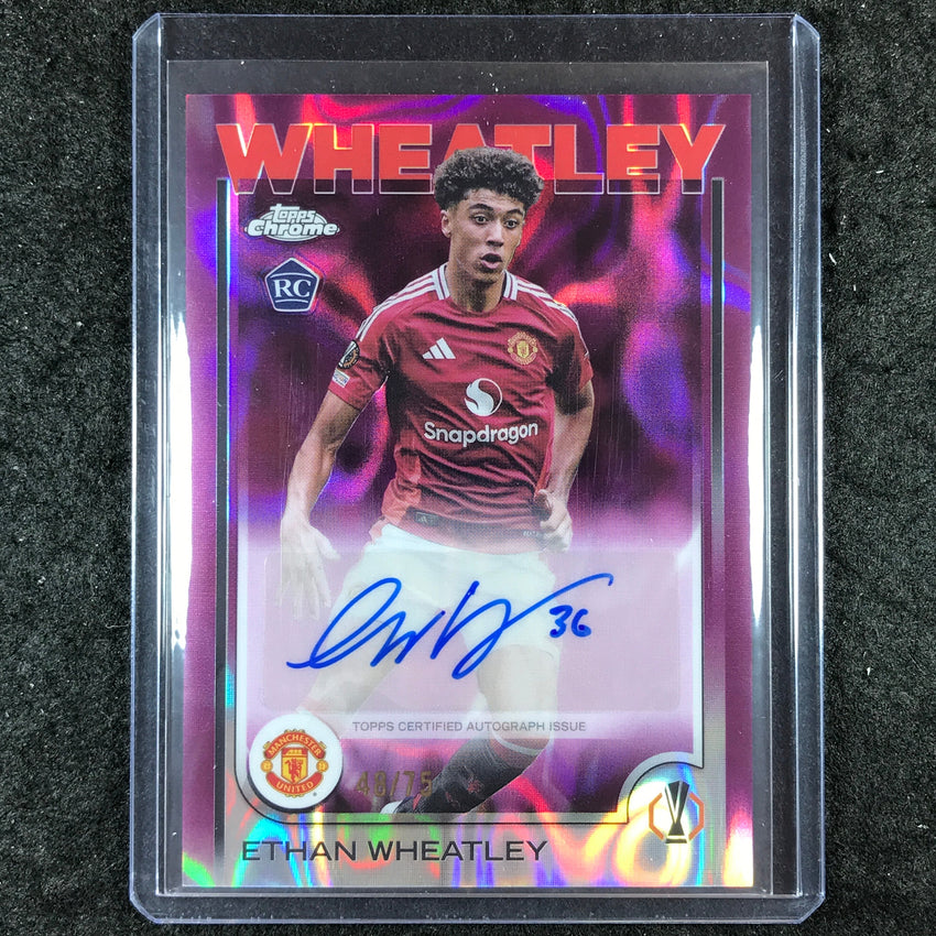 2024-25 Topps Chrome UEFA Club Comp ETHAN WHEATLEY Rookie Auto Lava 48/75