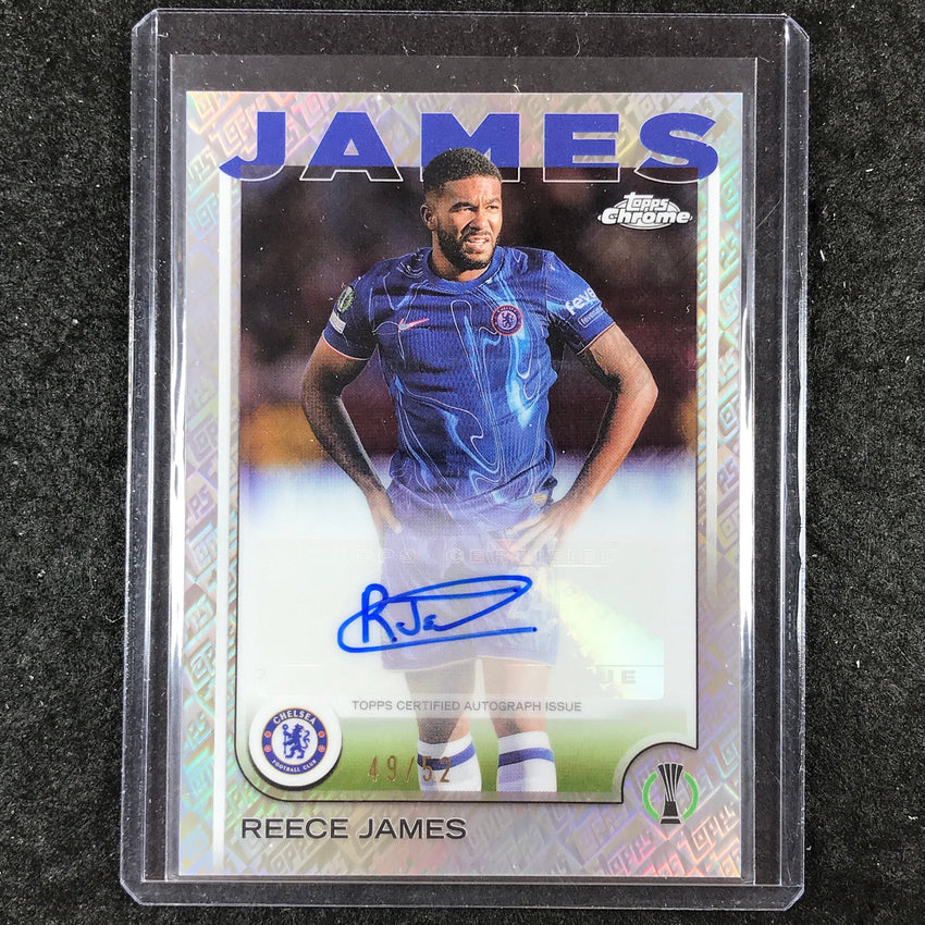 2024-25 Topps Chrome UEFA Club Comp REECE JAMES Chrome Auto Toppsfractor 49/52
