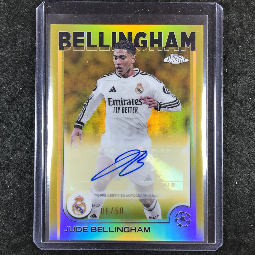 2024-25 Topps Chrome UEFA Club Comp JUDE BELLINGHAM Chrome Auto Gold 6/50