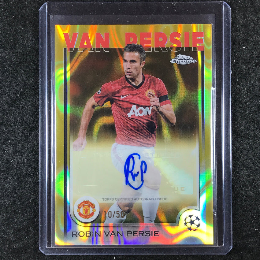 2024-25 Topps Chrome UEFA Club Comp ROBIN VAN PERSIE Chrome Auto Gold Lava 10/50