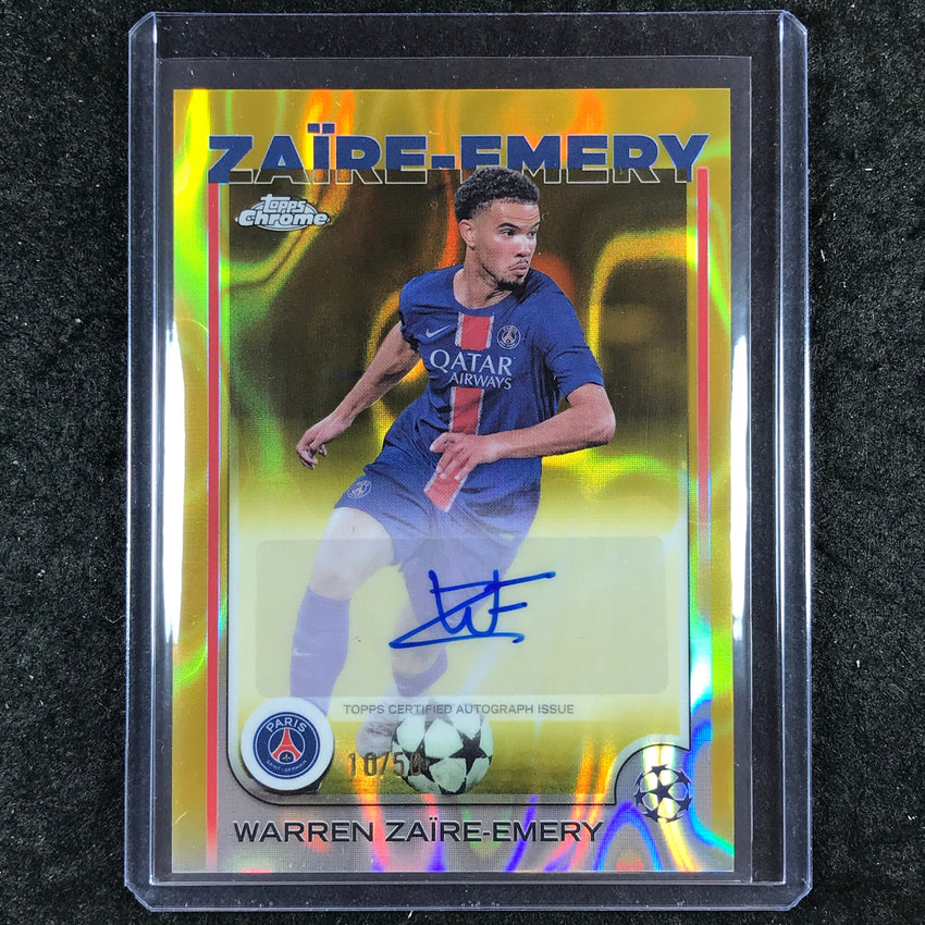 2024-25 Topps Chrome UEFA Club Comp WARREN ZAIRE-EMERY Auto Gold Lava 10/50