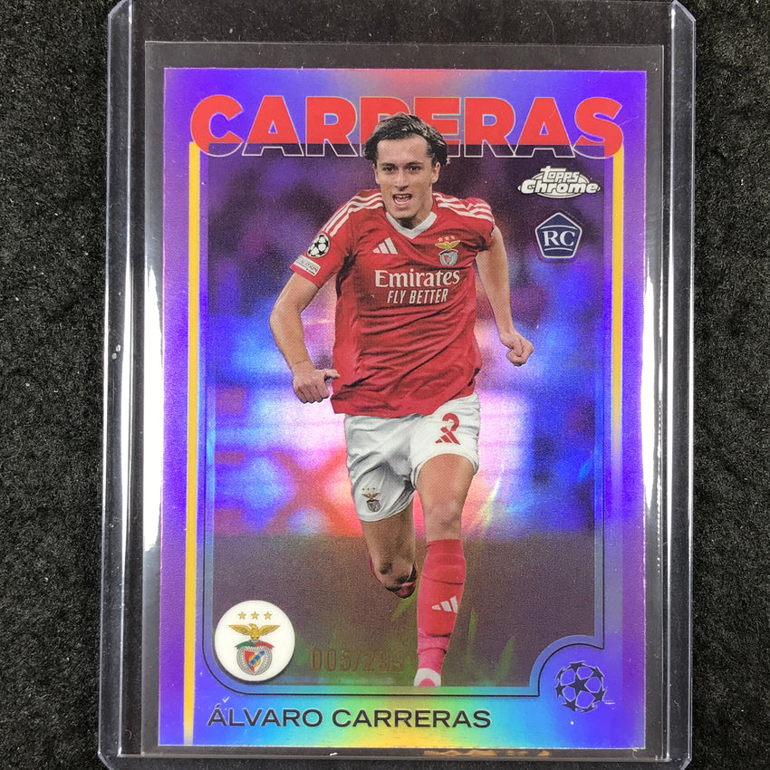 2024-25 Topps Chrome UEFA Club Comp ALVARO CARRERAS Rookie Base Violet /299 #181