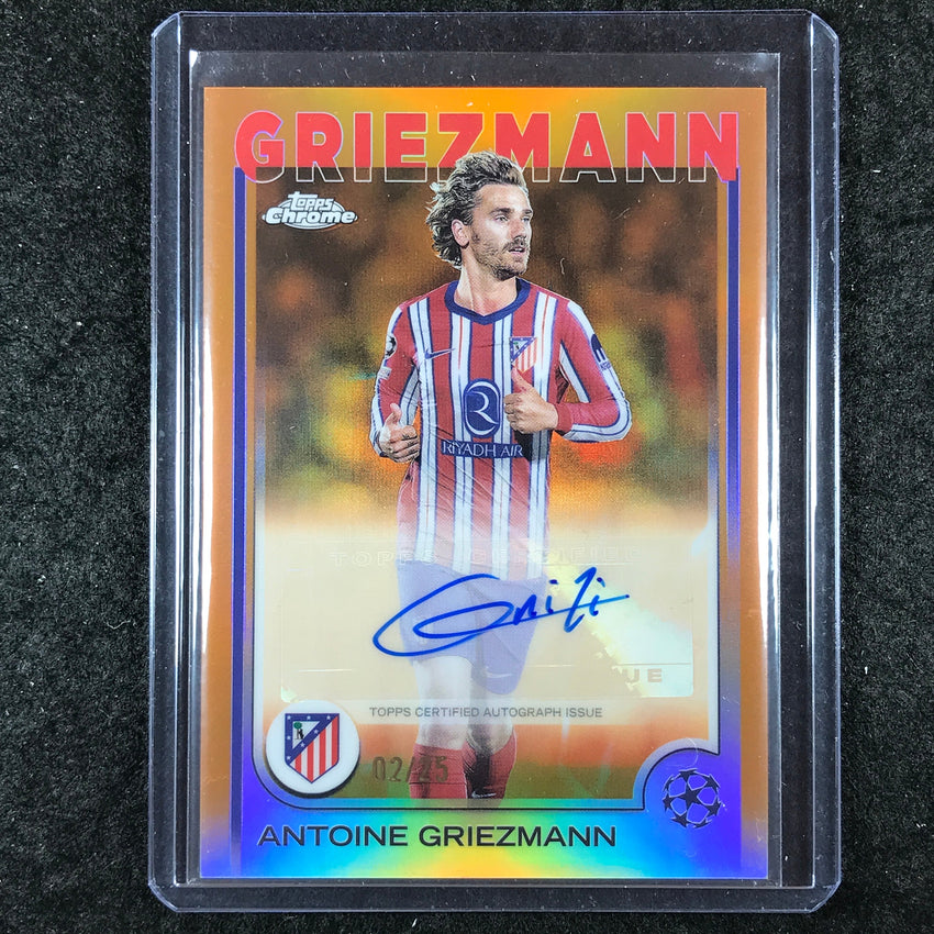 2024-25 Topps Chrome UEFA Club Comp ANTOINE GRIEZMANN Chrome Auto Orange 2/25