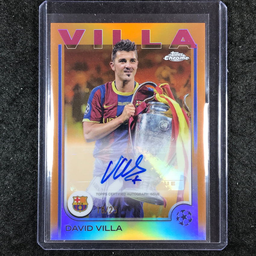 2024-25 Topps Chrome UEFA Club Comp DAVID VILLA Chrome Auto Orange 18/25