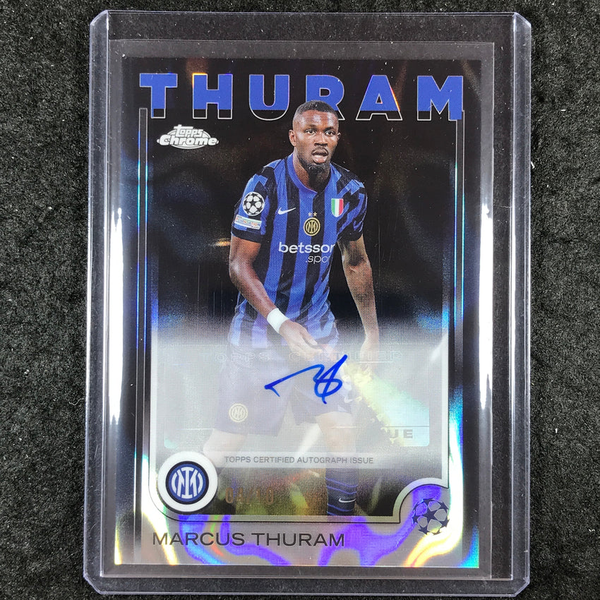 2024-25 Topps Chrome UEFA Club Comp MARCUS THURAM Chrome Auto Black 4/10