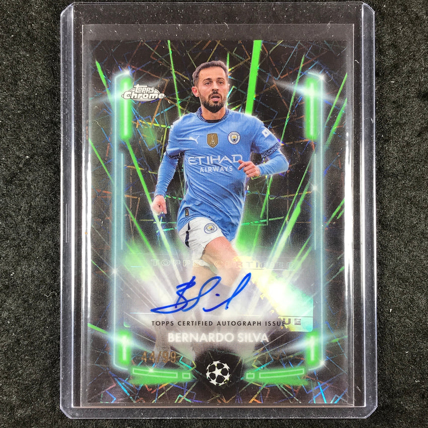 2024-25 Topps Chrome UEFA Club Comp BERNARDO SILVA Black Lazer Auto Green 44/99