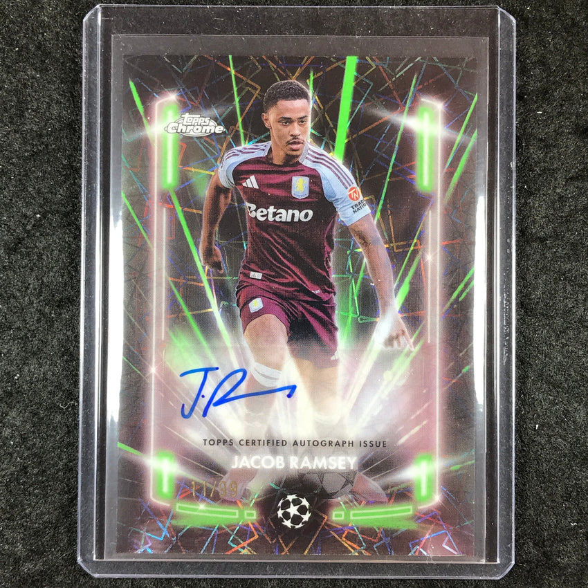 2024-25 Topps Chrome UEFA Club Comp JACOB RAMSEY Black Lazer Auto Green 11/99