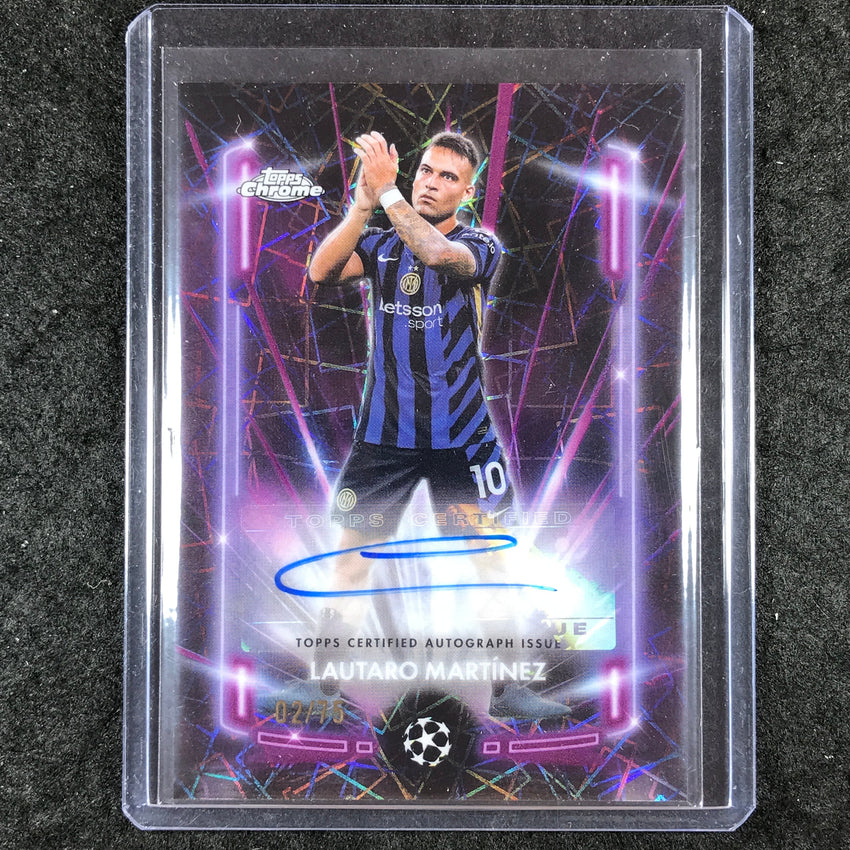 2024-25 Topps Chrome UEFA Club Comp LAUTARO MARTINEZ Black Lazer Auto 2/75