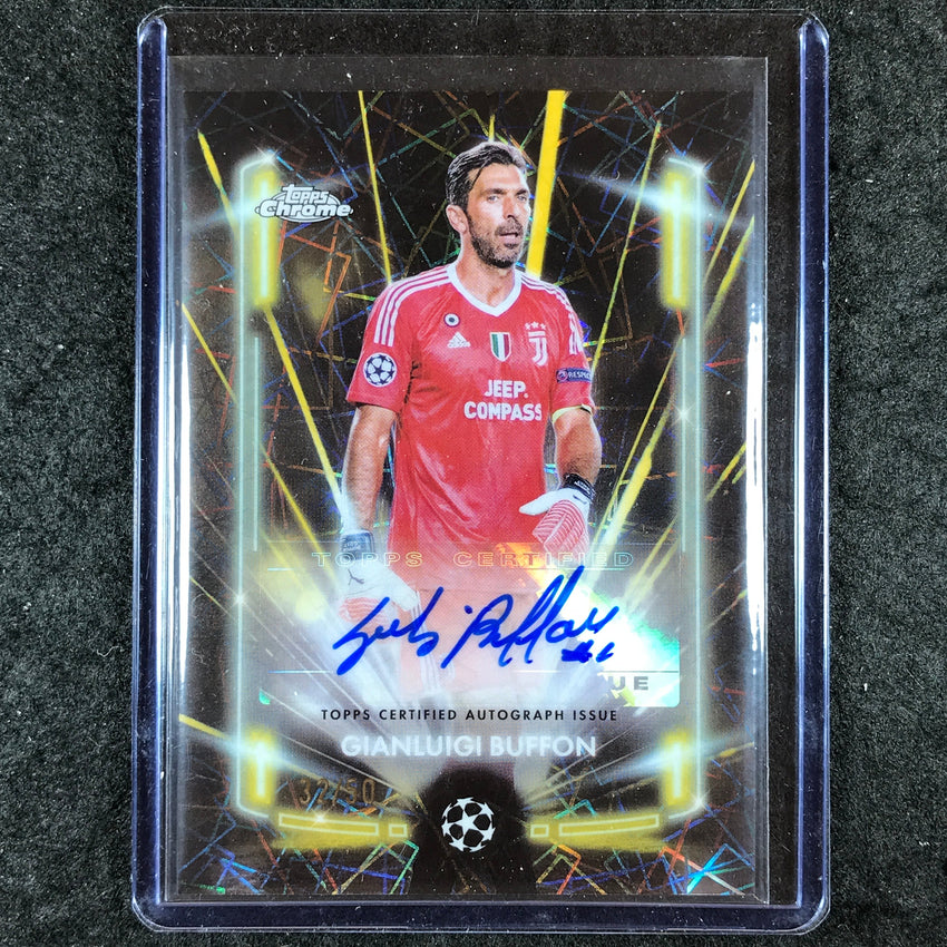 2024-25 Topps Chrome UEFA Club Comp GIANLUIGI BUFFON Black Lazer Auto Gold 32/50