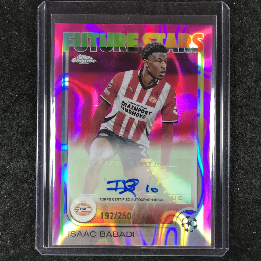 2024-25 Topps Chrome UEFA Club Comp ISAAC BABADI Future Stars Auto Pink 192/250