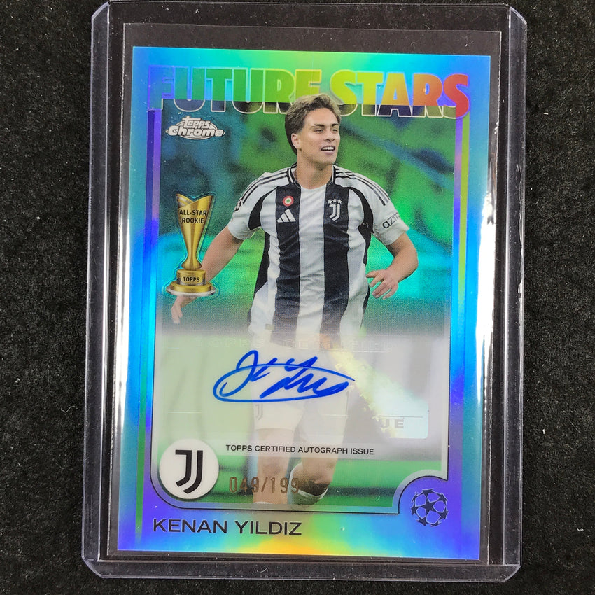 2024-25 Topps Chrome UEFA Club Comp KENAN YILDIZ Future Stars Auto Aqua 49/199