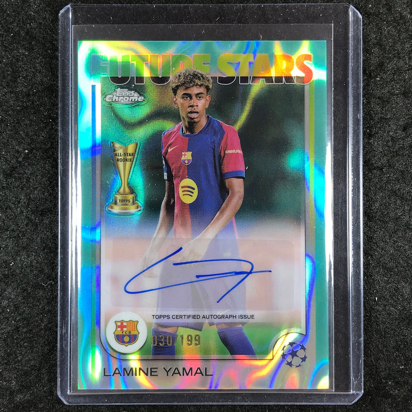 2024-25 Topps Chrome UEFA Club Comp LAMINE YAMAL Future Stars Auto Wave 30/199