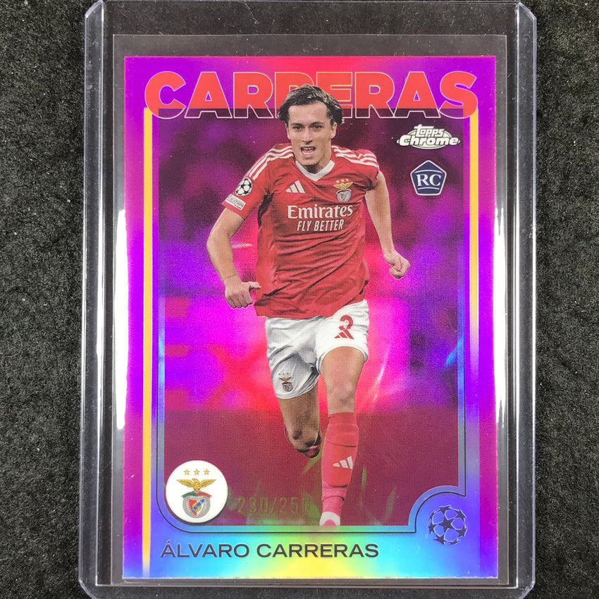 2024-25 Topps Chrome UEFA Club Comp ALVARO CARRERAS Rookie Base Pink /250 #181