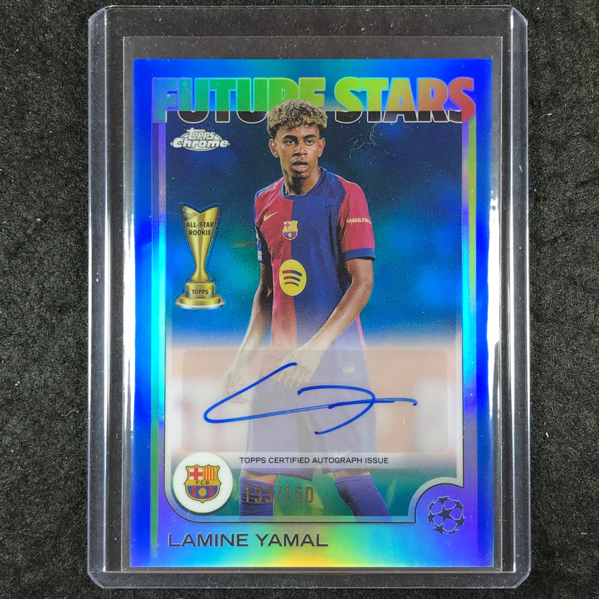 2024-25 Topps Chrome UEFA Club Comp LAMINE YAMAL Future Stars Auto Blue 133/150
