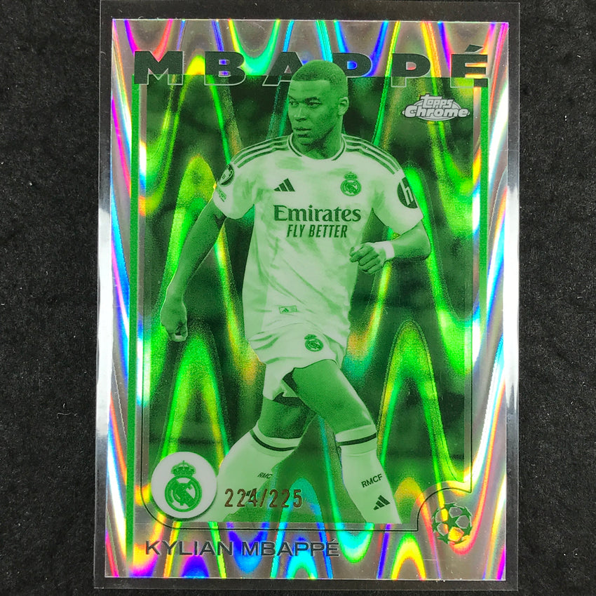 2024-25 Topps Chrome UEFA Club Comp KYLIAN MBAPPE Night Vision RayWave /225 #1
