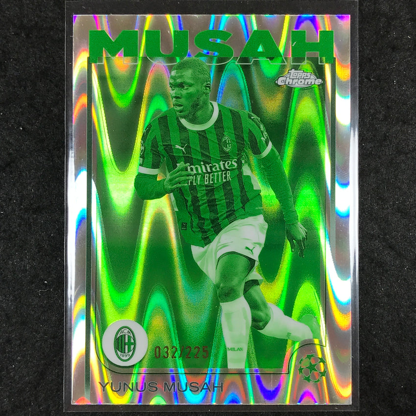 2024-25 Topps Chrome UEFA Club Comp YUNUS MUSAH Night Vision RayWave /225 #79
