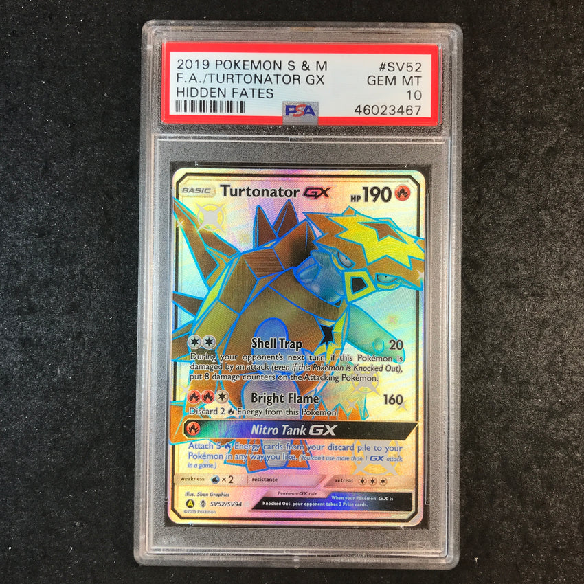 PSA 10 Turtonator - SV52/SV94 - Full Art Hidden Fates 467