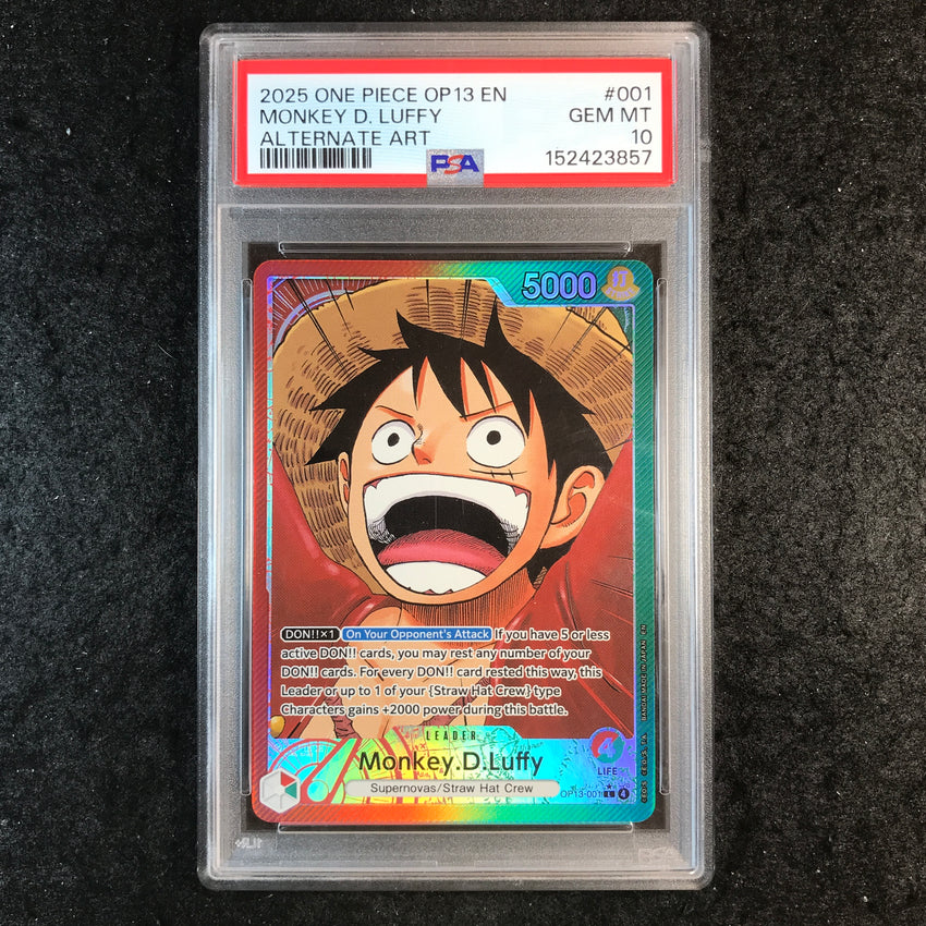 PSA 10 Monkey.D.Luffy - OP13-001 L - Alternate Art Carrying On His Will 857