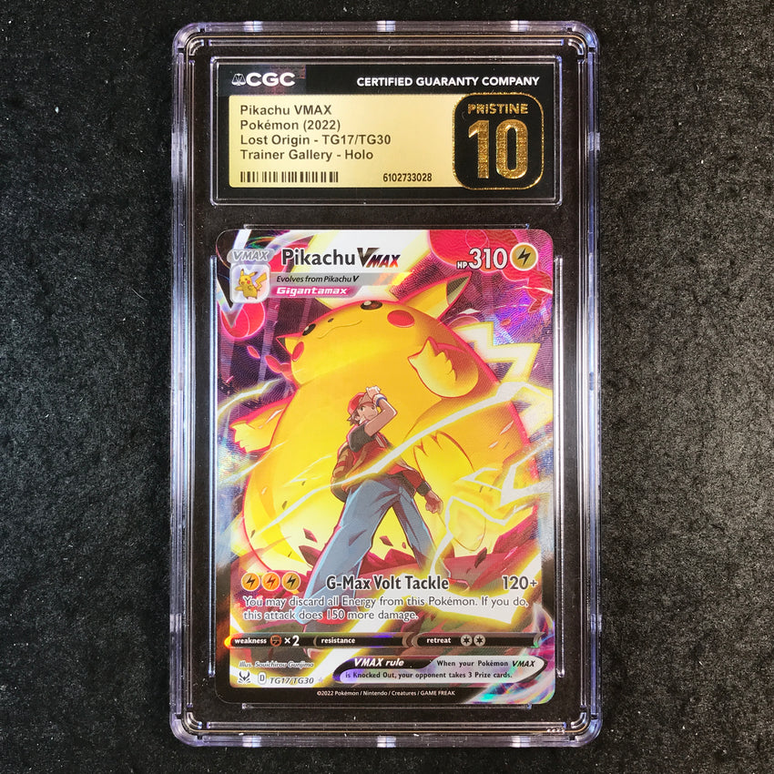 CGC 10 PRISTINE Pikachu VMAX - TG17/TG30 - Trainer Gallery Lost Origin 028