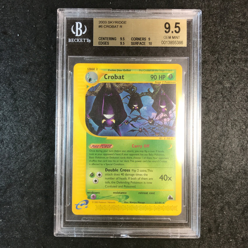 BGS 9.5 Crobat - 6/144 - Rare 2003 Skyridge 386