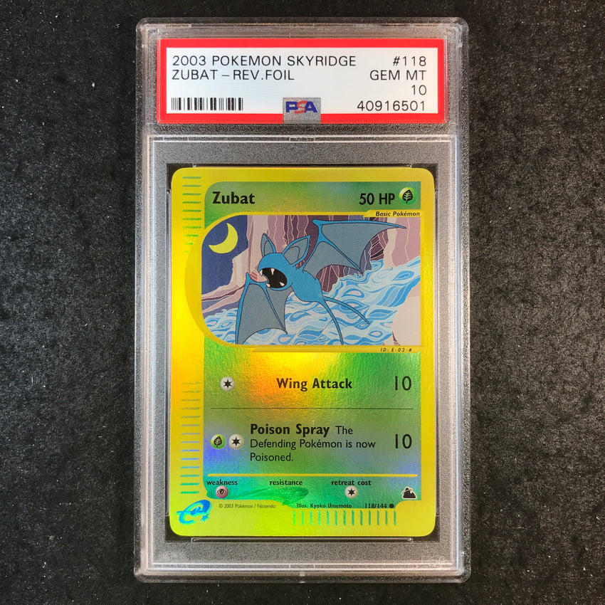 PSA 10 Zubat - 118/144 - 2003 Reverse Foil Skyridge 501