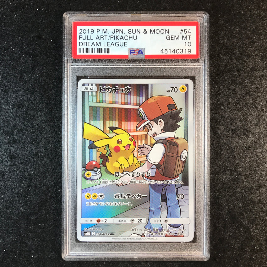 JAPANESE PSA 10 Pikachu - 054/049 CHR - Full Art Dream League 319