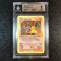 BGS 8 Charizard - 4/102 1999 Base Set Shadowless 1st Edition Thick Stamp 037