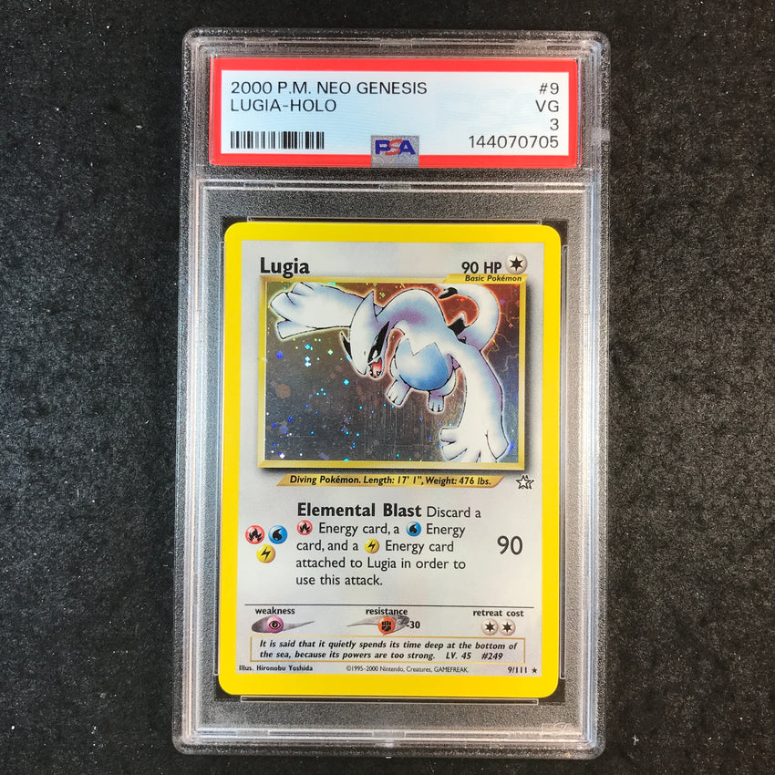 PSA 3 Lugia - 9/111 - 2000 Holo Neo Genesis Unlimited 705