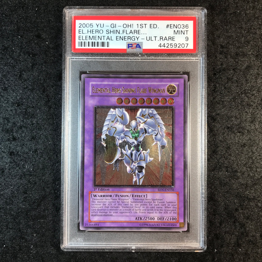 PSA 9 Elemental Hero Shining Flare Wingman EEN-EN036 - Ultimate Rare 1st Ed 207
