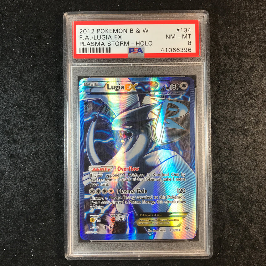 PSA 8 Lugia EX  - 134/135 - 2012 Full Art Plasma Storm Pokemon 396